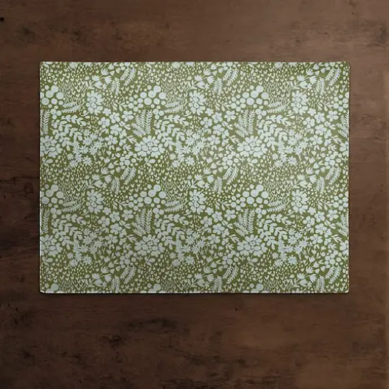 Dainty Floral Cotton Twill Placemat Green {3}