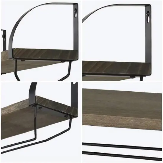 Wall Mounted Wood Wine Rack Olive Green {5}