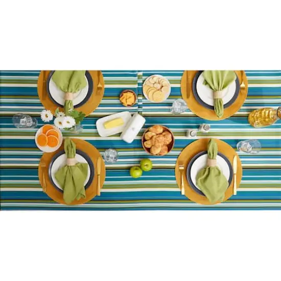 Beachy Stripe Print Outdoor Tablecloth, 60" x 84" {6}