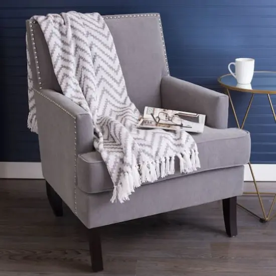 DII&reg; Gray Large Chevron Throw {5}
