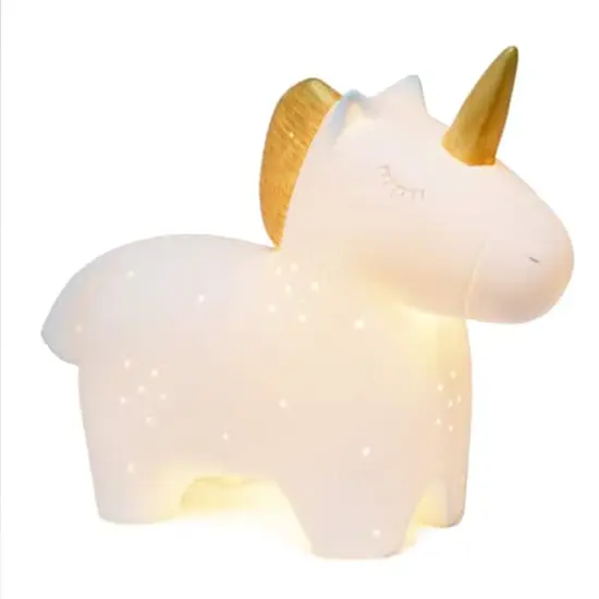 Simple Designs Porcelain Unicorn Shaped Table Lamp {3}