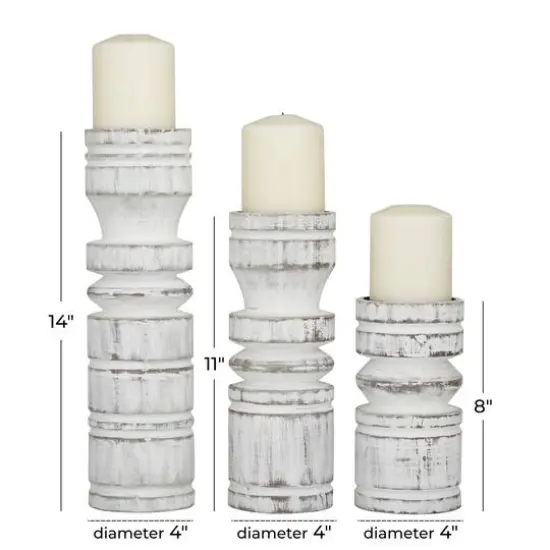 White Coastal Candle Holder Set {7}