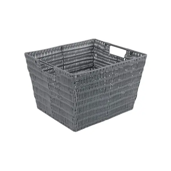 Simplify Large Charcoal Rattan Storage Tote Basket {1}