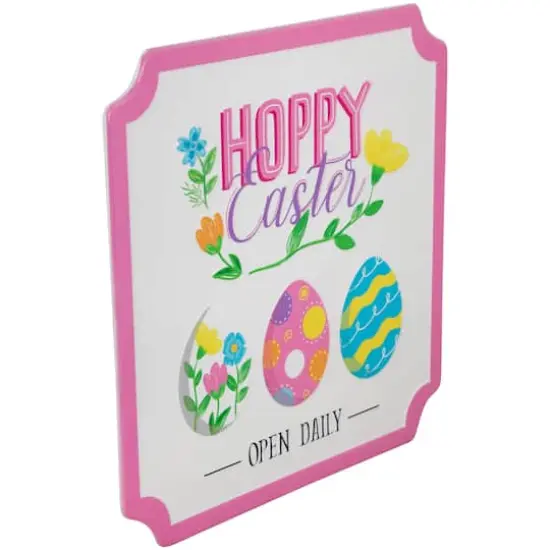 9.75" Hoppy Easter Open Daily Metal Wall Sign {5}