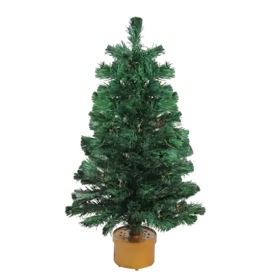 3ft. Pre-Lit Color Changing Fiber Optic Artificial Christmas Tree {1}