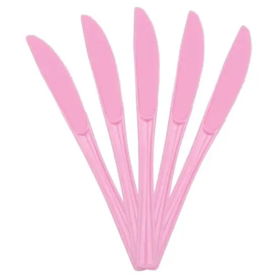 JAM Paper Premium Utensils Plastic Knives Party Pack, 48ct. Light Baby Pink {3}