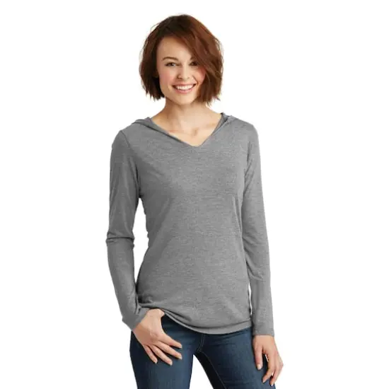 District&reg; Women's Perfect Tri&reg; Long Sleeve Hoodie Gray Frost {4}