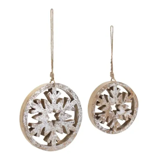 Cut Out Snowflake Wood Ornament Set {3}