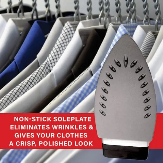 Brentwood 1,200W Nonstick Steam Iron with Retractable Cord Black {10}