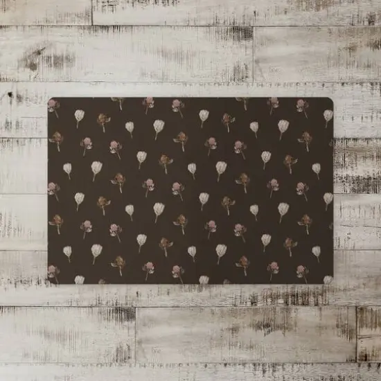 Cottage Florals Floor Mat Charcoal {3}