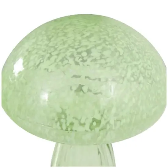 Green Textured Glass Mushroom Sculpture Set {7}