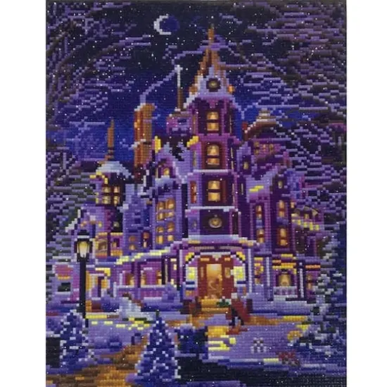 Sparkly Selections House in Winter Pre-Framed Diamond Painting Kit with Backlighting {5}