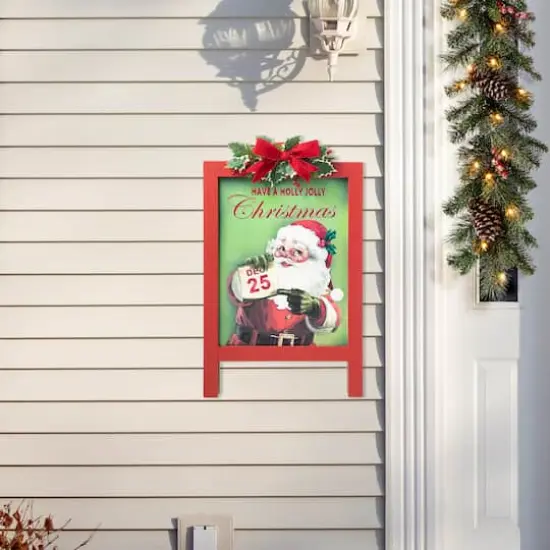 Glitzhome&reg; 23.75" Wooden "Have a Holly Jolly Christmas" Easel Porch D&eacute;cor {4}