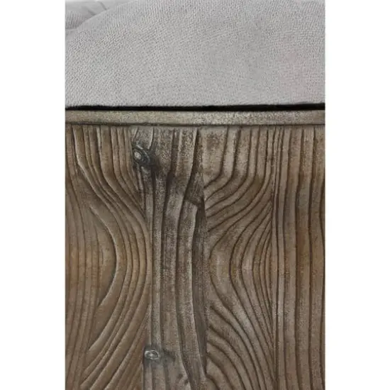 18" Chinese Fir Rustic Stool Light Gray {6}