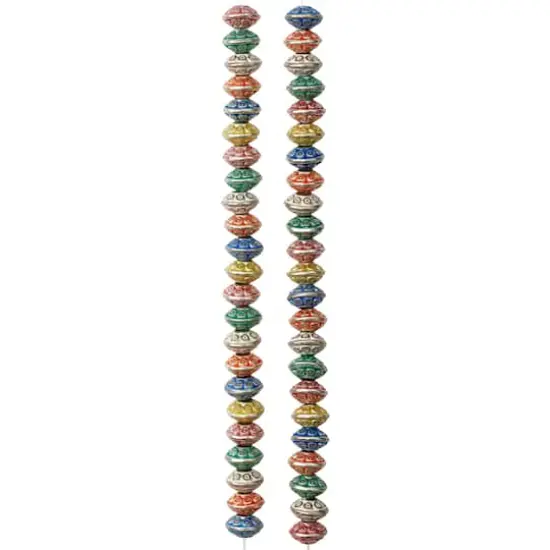 Multicolor Metal Rondelle Beads, 6mm by Bead Landing&trade; {3}