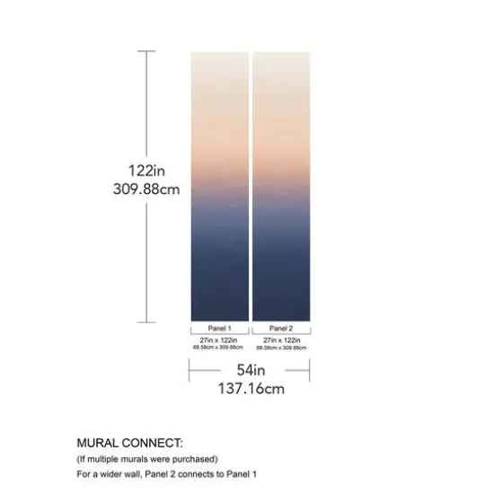 Katie Hunt Orange & Blue Ombre Sunrise Wall Mural {11}