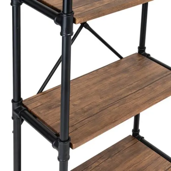 Honey Can Do Black 4-Tier Industrial Bookshelf {8}
