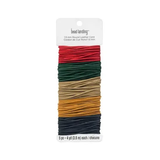 1.5mm Dark Round Leather Cord Assortment by Bead Landing&trade; {5}