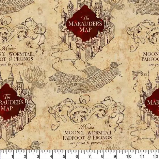 Harry Potter Marauder's Map Cotton Fabric 8yd. Bolt {3}
