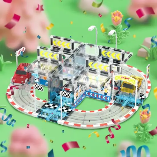 PicassoTiles® Magnetic Race Track Stadium Construction Set {3}