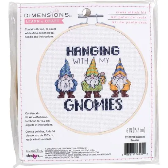 Dimensions&reg; 6" Round Gnomies Counted Cross Stitch Kit {4}