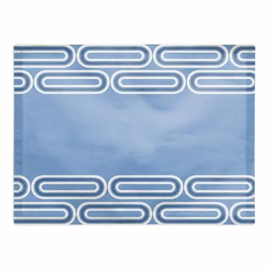 Groovy Blue Lines Cotton Twill Placemat {1}