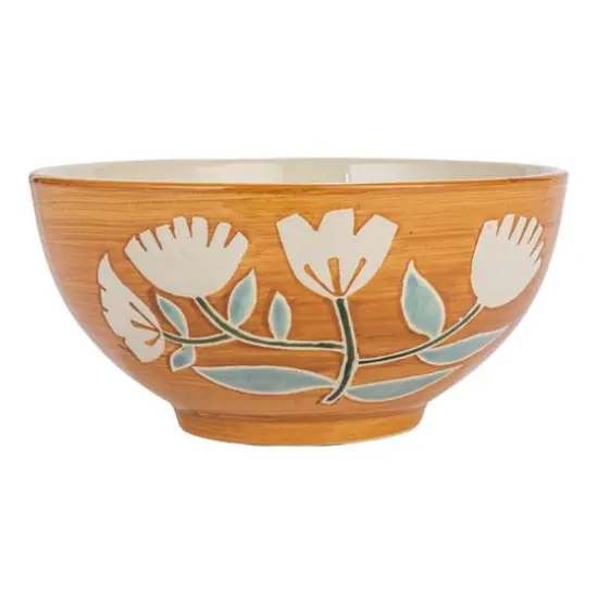 Hello Honey® 8" Hand-Painted Wax Relief Pattern Stoneware Bowls, 6ct. {9}