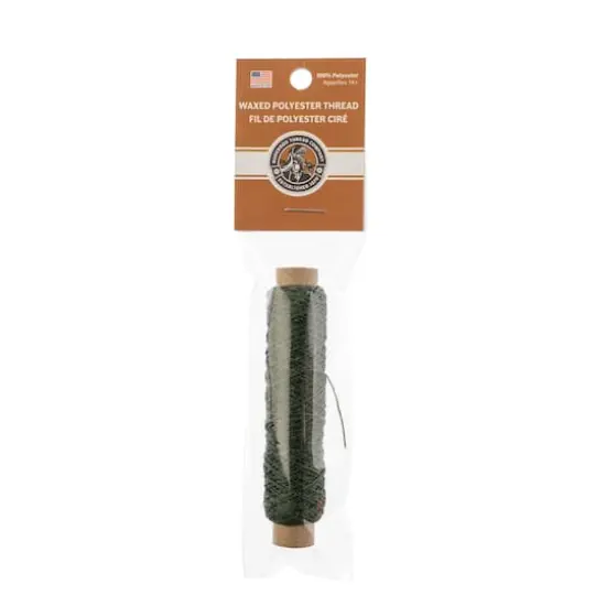 Gudebrod 0.018" 3 Ply Waxed Thread Bobbin, 75ft. Olive {3}