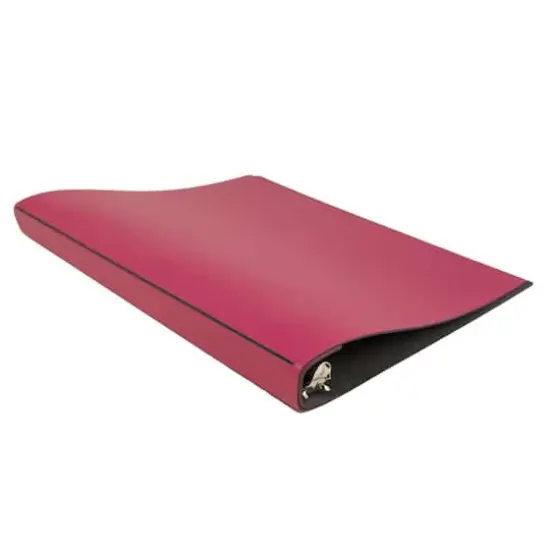 JAM Paper 0.75" Italian Leather 3-Ring Binder Fuchsia Pink {4}