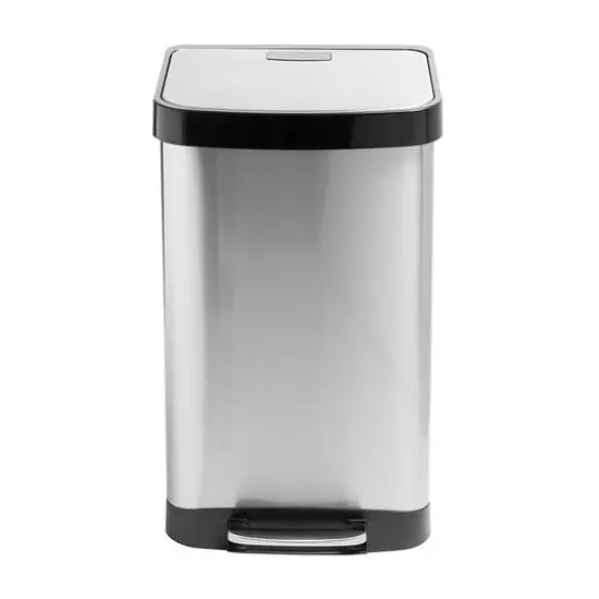 Honey Can Do 50L Large Stainless Steel Step Trash Can with Lid {1}