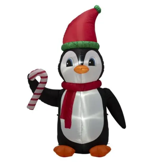 Glitzhome&reg; 8ft. Lighted Inflatable Penguin {1}