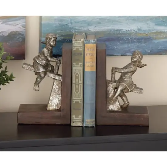 8" Brown Eclectic Children Bookends, 2ct. {4}