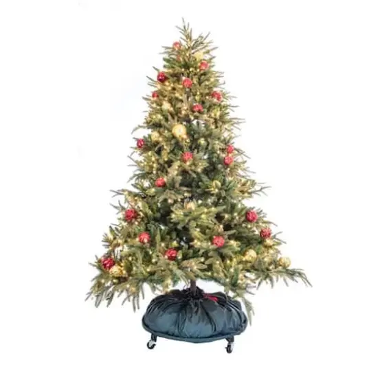 Decorated Christmas Tree Storage Bag with Rolling Stand {5}