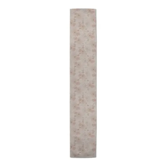 72" Multi Floral Cotton Twill Runner Tan {4}