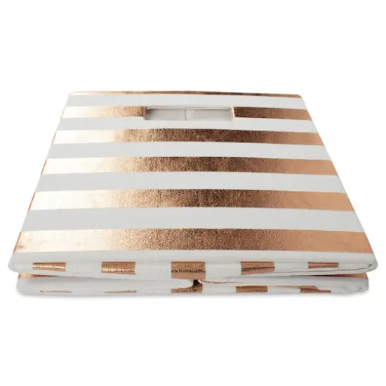 DII&reg; 11" Polyester Stripes Storage Cube Copper {5}