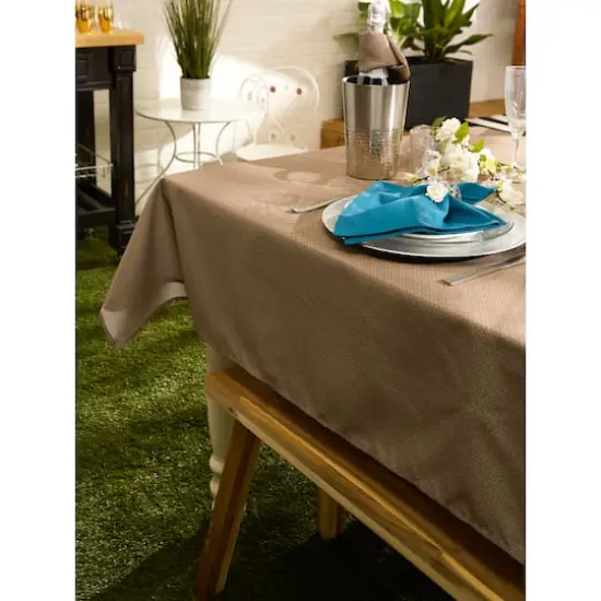 Stone Tonal Lattice Print Outdoor Tablecloth 60" x 84" {5}