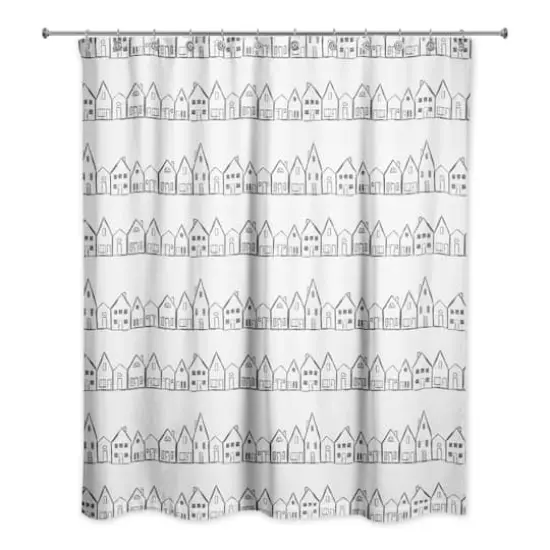 Simple House Pattern 71" x 74" Shower Curtain {1}