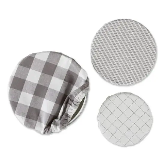 DII&reg; Assorted Gray Farmhouse Woven Dish Cover Set {3}