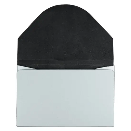 JAM Paper Plastic Business Card Holder Case Silver Metallic {5}