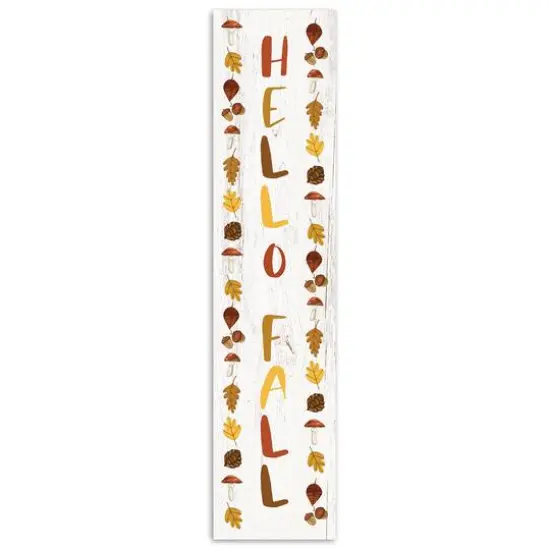 Hello Fall Leaf Border 10.5" x 47" Porch Leaner {1}