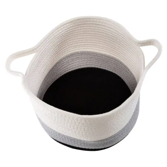 Honey Can Do Black & White Ombré Nesting Cotton Rope Storage Basket Set {5}