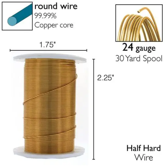The Beadsmith&reg; Wire&trade; Elements 24 Gauge Tarnish-Resistant Wire Brass {7}