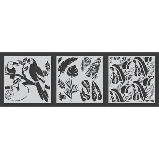 PA Essentials Tropical Collection Stencil Set {3}