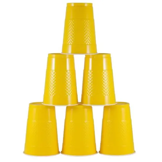 JAM Paper 16oz. Plastic Party Cups, 20ct. Yellow {4}