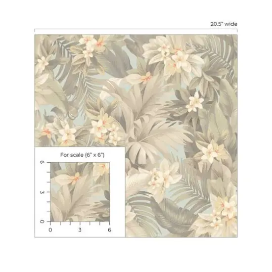 Tommy Bahama Umbrella Palm Peel & Stick Wallpaper Seaspray {7}