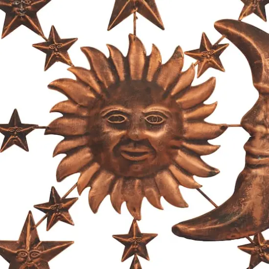 Brown Sun & Moon Rustic Metal Wall Decor {7}