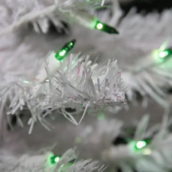 4ft. Pre-Lit White Iridescent Pine Artificial Christmas Tree, Green Lights {3}