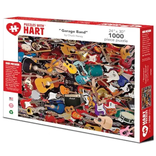 Hart Puzzles Garage Band by Chuck Haney 1,000 Piece Jigsaw Puzzle {1}