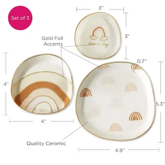 Kate Aspen Boho Rainbow Trinket Dish Set {8}