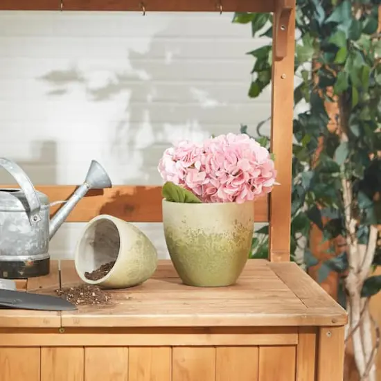 Weathered Cement Flower Pot Set {4}